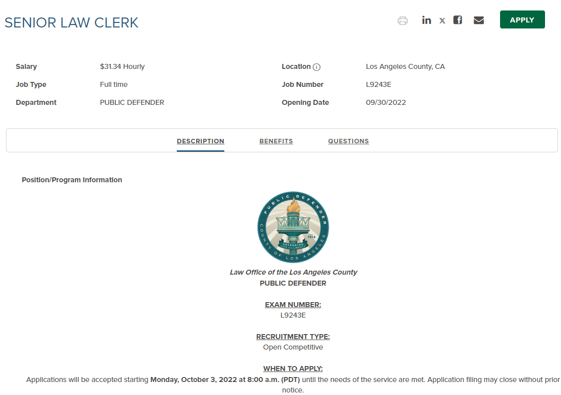 Court Clerk Los Angeles County